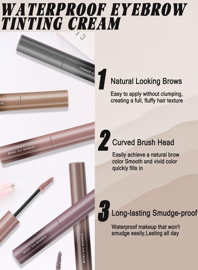 LYSdefeu Blonde Tinted Eyebrow Gel, 2 Pcs Long Lasting Waterproof Eye Brow Tinting Kit, Smudgeproof Natural Eyebrow Mascara Glue, Ultra-Fine Brush Brow Filler Stain, Christmas Eye Makeup Gift for Women-01 - Image 4